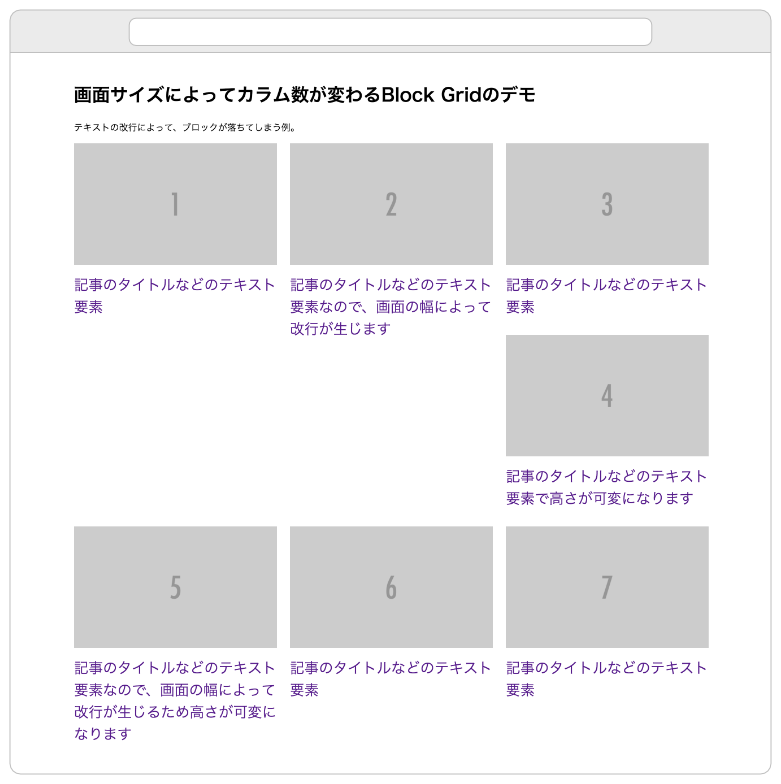 表示件数と高さが変わるブロックの一覧を 画面サイズに合わせてカラム数を変えて表示する方法 Rriver